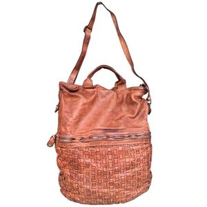 Brown Woven Leather Bag